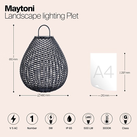 Ландшафтный светильник Outdoor Plet OSL599FL-L5B3K1 - фото