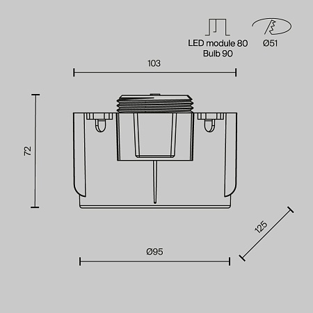 Встраиваемый светильник Technical DL136-GU10-W - фото