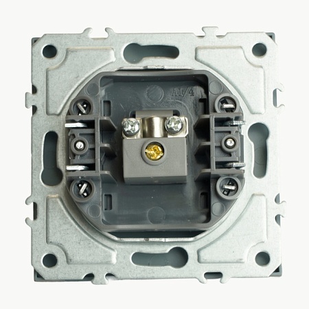 Розетка телевизионная 1-местная (механизм), STEKKER, 75 Ом, 5-862МГц, серия Эмили, RST00-5108-10, платиново-серый, soft touch - фото