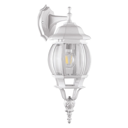 Светильник садово-парковый Feron 8102/PL8102 восьмигранный на стену вниз 100W E27 230V, белый - фото