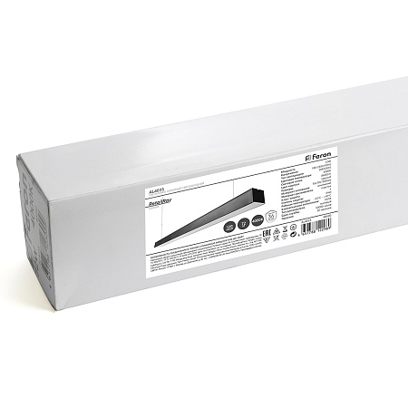 Светильник светодиодный линейный Feron AL4035 IP40 48W 6500К, рассеиватель матовый в алюминиевом корпусе, черный 1500*70*55мм - фото