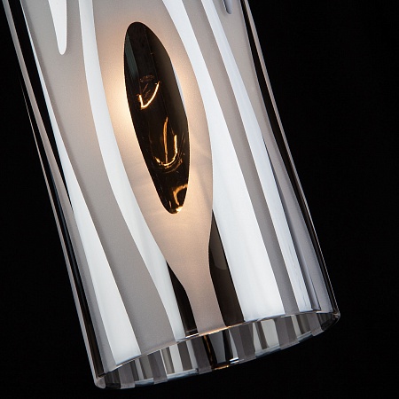 Подвесной светильник со стеклянным плафоном 1575/1 хром - фото