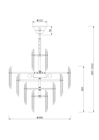 Подвесной светильник Maytoni Flare DIA200PL-06G - фото