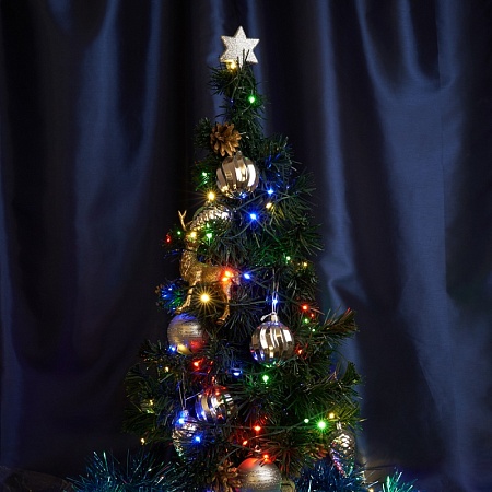 Светодиодная гирлянда Feron CL582 линейная Роса (на плоском проводе) 220V мультиколор c питанием от сети - фото