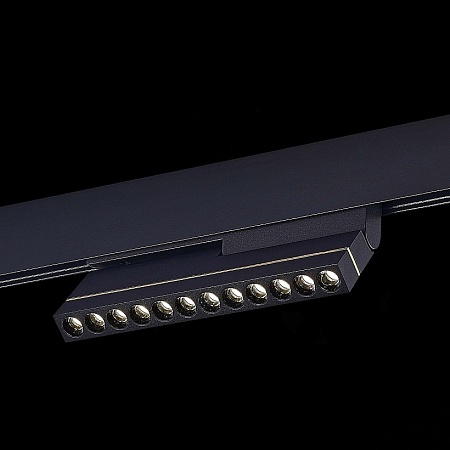 Магнитный трековый светильник Черный LED 1*12W 4000K 450Lm Ra>90 36° IP20 L220xW22xH117 ST805.446.12 - фото