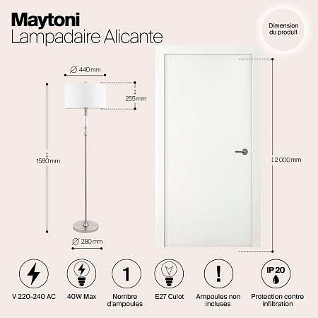 Напольный светильник (торшер) Maytoni Alicante MOD014FL-01N - фото