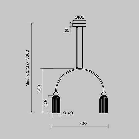 Подвесной светильник Maytoni MOD302PL-02GR - фото