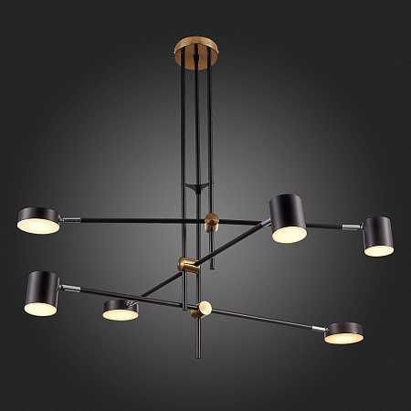 Светильник потолочный ST-Luce Черный, Латунь/Черный LED 6*5W 3000K SL1604.432.06 - фото