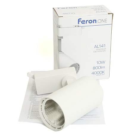 Светодиодный светильник Feron.ONE AL141 трековый однофазный на шинопровод 10W 4000K 35 градусов белый - фото