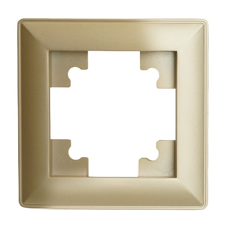 Рамка STEKKER, PFR00-7001-08 1-местная, пластик, серия Катрин, золото - фото