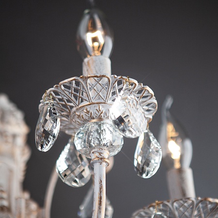 Настенный светильник Eurosvet 3305/3 белый с золотом / прозрачный хрусталь - фото