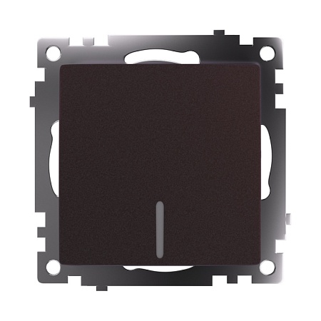 Выключатель 1-клавишный c индикатором (механизм) STEKKER GLS10-7101-04, 250В, 10А, серия Катрин, шоколад - фото