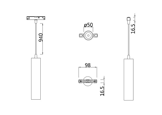 Трековый подвесной светильник Technical TR016-2-12W3K-W - фото