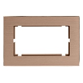 Рамка 2-местная (без перемычки), металл, STEKKER, MFR00-7012-02, серия Катрин, шампань