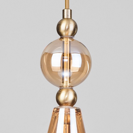 Подвесной акцентный светильник Eurosvet 50202/1 янтарный - фото