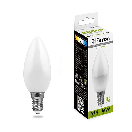 Лампа светодиодная Feron LB-570 Свеча E14 9W 175-265V 4000K - фото