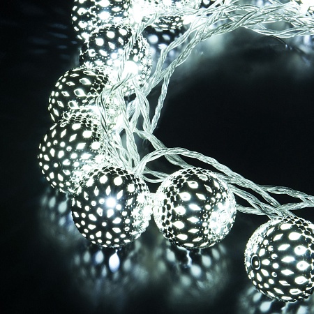 Гирлянда Eurosvet 400-003 хром/белый с эффектом мерцания - фото