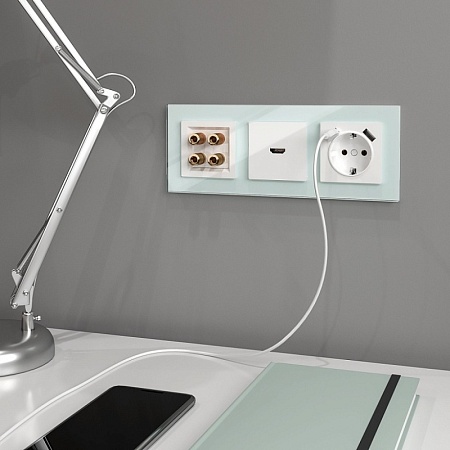 Розетка HDMI белый WL01-60-11 - фото