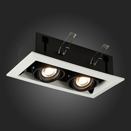 Св-к встр. Черный GU10 2*50W L245xW126xH70 220V Без ламп ST250.548.02 - фото