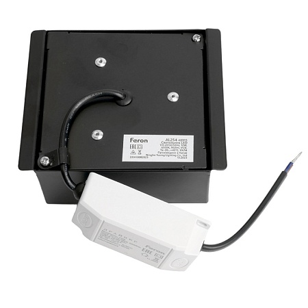 Светодиодный светильник Feron AL254 встраиваемый 12W 6500K черный Грильятто - фото