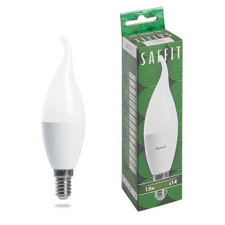 Лампа светодиодная SAFFIT SBC3715 Свеча на ветру E14 15W 230V 4000K - фото
