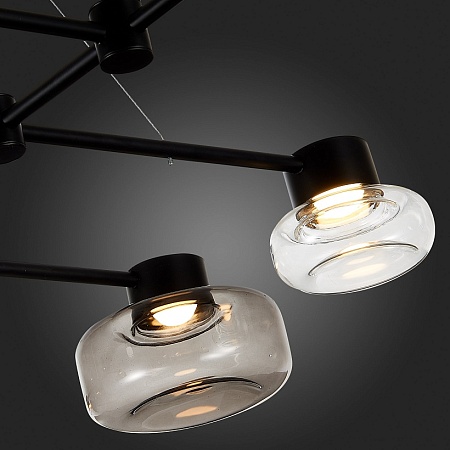 Светильник подвесной ST-Luce Черный/Дымчатый, Прозрачный LED 8*3W 3000K SL6005.403.08 - фото