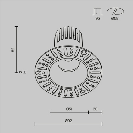 Встраиваемый светильник Technical DL119-10W-2.7K-TRS-B - фото