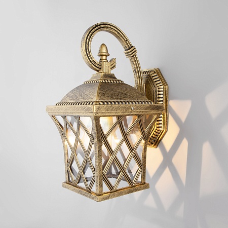 Уличный настенный светильник Cassiopeya D черное золото IP44 Cassiopeya D черное золото Elektrostandard - фото