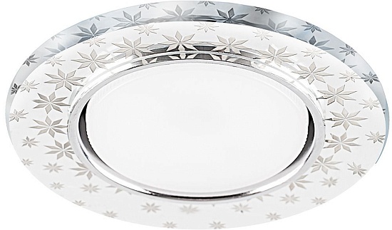 Светильник встраиваемый с белой LED подсветкой Feron CD4030 потолочный GX53 без лампы, прозрачный - фото