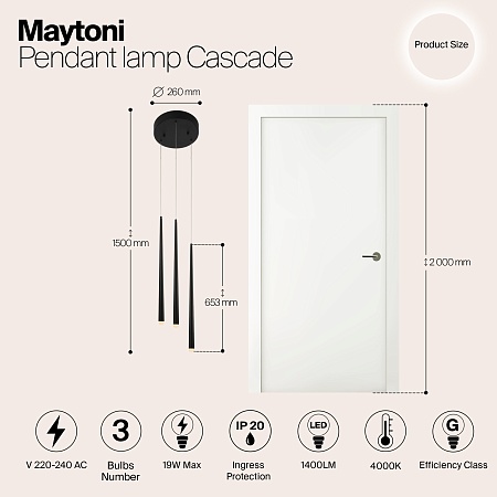 Подвесной светильник Maytoni MOD132PL-L28BK1 - фото