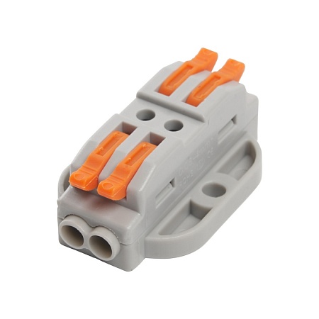 Клемма строительно-монтажная STEKKER для подключения фазных проводников 2 контактные группы, (1 ввод,1вывод на полюс) LD222-429 - фото