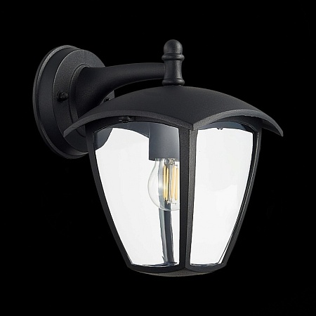Светильник уличный настенный ST-Luce Черный/Черный, Прозрачный E27 1*40W SL081.411.01 - фото