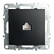 Розетка компьютерная 1-местная RJ-45 (механизм), STEKKER PST00-9107-03, серия Эрна, черный - фото