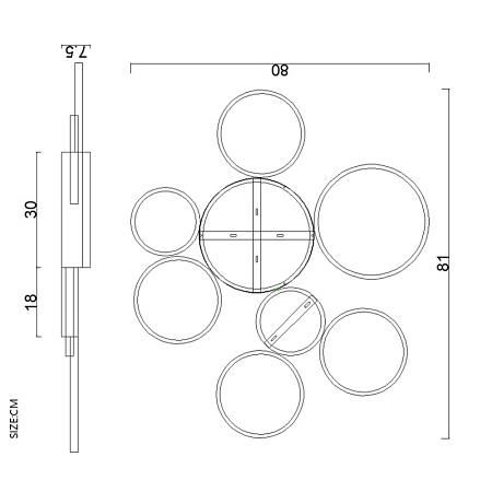 Потолочная Люстра В Виде Колец Twine 7 Rings Black Imperiumloft 102161-26 - фото