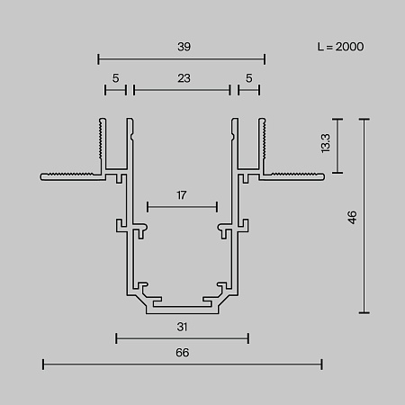 Шинопровод встраиваемый Technical TRX034LS-222B - фото