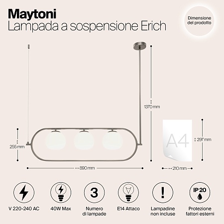 Подвесной светильник Maytoni MOD221PL-03N - фото