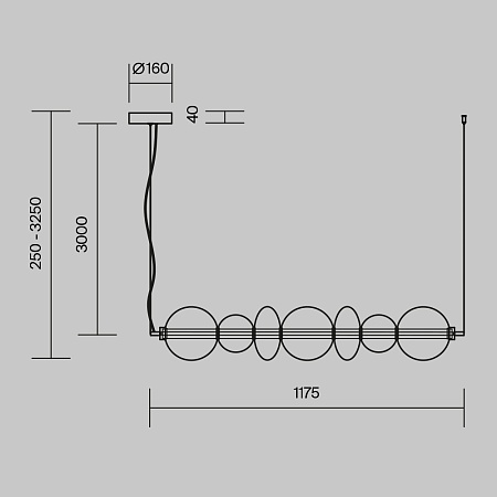 Подвесной светильник Maytoni Futuro MOD307PL-L40BS3K - фото