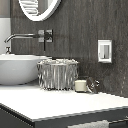 Рамка на 1 пост Baguette (белый/серебро) W0012850 - фото