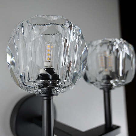 Бра Boule De Cristal Double Sconce Brass Черный Imperiumloft 178385-22 - фото