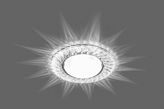 Светильник встраиваемый с белой LED подсветкой Feron CD4021 потолочный GX53 без лампы прозрачный - фото