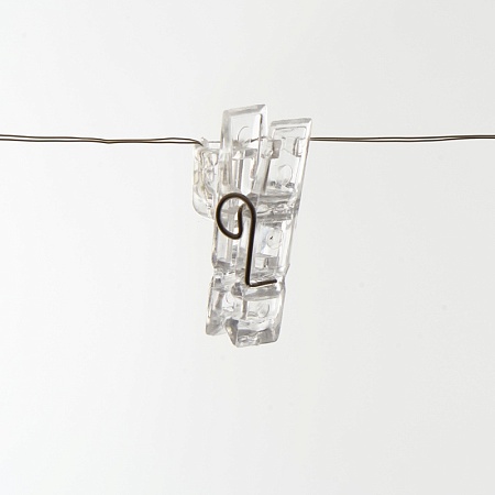 Гирлянда линейная Feron CL574 Прищепки, статичная, 4,5м USB 2700K , прозрачный шнур - фото