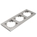 Рамка 3-местная, металл, STEKKER, MFR00-7003-03, серия Катрин, серебро - фото