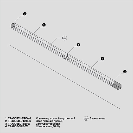 Трековая система Technical накладная трехфазная белая 300x300 TS-S-300-TR029-3-26W3K-M-W