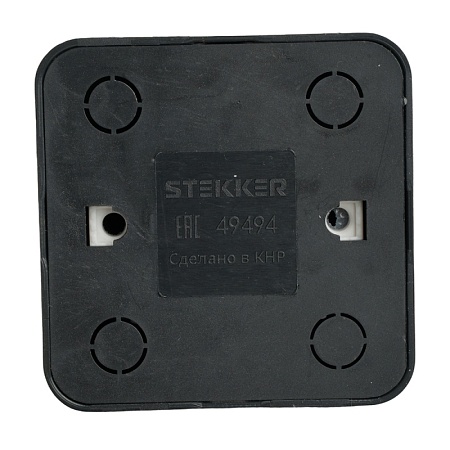 Розетка 1-местная с/з открытой установки, STEKKER, 250В, 16А, IP20, серия София, черный матовый, MST16-11-05 - фото