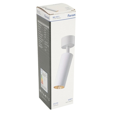 Светильник Feron ML1011 настенно-потолочный под лампу GU10, белый + золото - фото