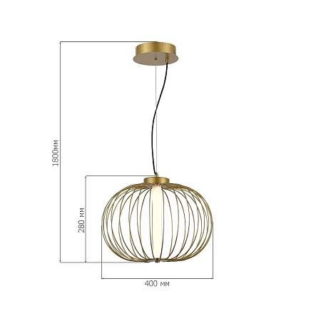 Светильник подвесной ST-Luce Золотистый/Золотистый LED 1*10W 3000K SL6124.203.01 - фото