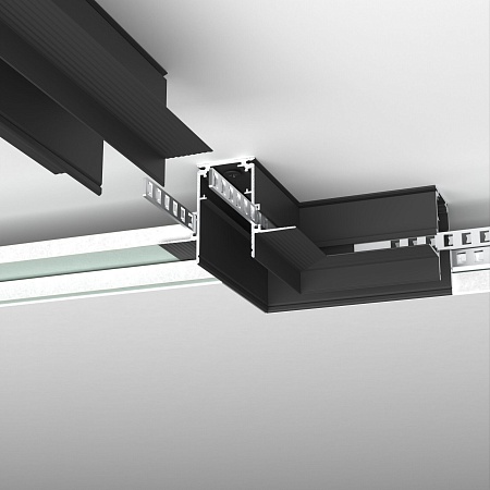 Slim Magnetic Коннектор угловой для встраиваемого шинопровода под ГКЛ 9,5мм (черный) 85214/00 85214/00 Elektrostandard - фото