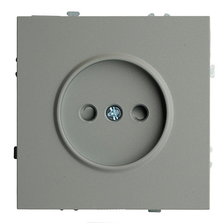 Розетка 1-местная с защитной шторкой (механизм), STEKKER, б/з, 250В, 16А, серия Эмили, RST16-5109-10, платиново-серый, soft touch - фото
