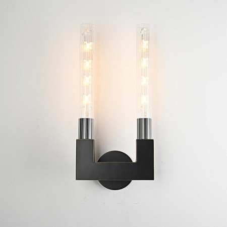 Бра Canelle Wall Lamp Double Sconces Black Imperiumloft 147874-22 - фото