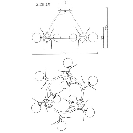 Кольцевая Люстра Matisse R D70 Imperiumloft 167236-26 - фото